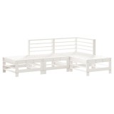Cumpara ieftin Set mobilier relaxare de gradina, 4 piese, alb, lemn masiv pin