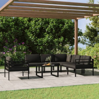 Gossi set mobilier de gradina cu perne, 7 piese, antracit, aluminiu foto