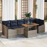 vidaXL Set de canapele pentru grădină 8 pcs Gri Rattan poli 3358544