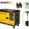 Pachet Generator insonorizat Stager YDE8600TA-TA3 V2, 7.5kVA, DualPower + Automatizare trifazata YA40063F12STA, 63A + Zobo H1207G Incalzitor terasa pe