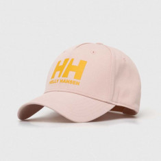 Helly Hansen șapcă de baseball din bumbac HH Ball Cap 67434 001 culoarea roz, cu imprimeu 67434