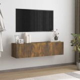 vidaXL Comodă TV de perete stejar afumat 120x30x30 cm lemn compozit 815099