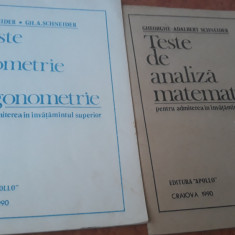 2xTeste de geometrie și trigonometrie+Teste de analiză matematică ,1990