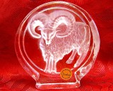 FIGURINA BIBELOU PRESPAPIER CRISTAL GOEBEL 1983 DECOR ZODIA BERBEC 14 CM