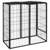 Padoc Caini vidaXL, 6 Panouri, Otel Negru, 100x50x100 cm, Husa PE, Rezistent Apa, Usa Blocabila, Tarc Exterior Sigur
