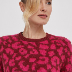 United Colors of Benetton pulover din amestec de lana femei, culoarea roz, light