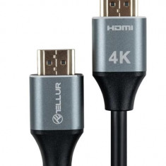 Cablu High Speed HDMI 2.0 Tellur, 4K, 18Gbps, tata-tata, Ethernet, aurit, 5m, Negru