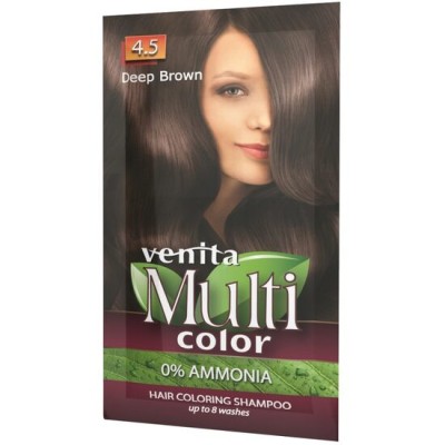 Sampon Colorant si Nuantator, Multicolor, Venita, 4.5 Deep Brown, 40g foto