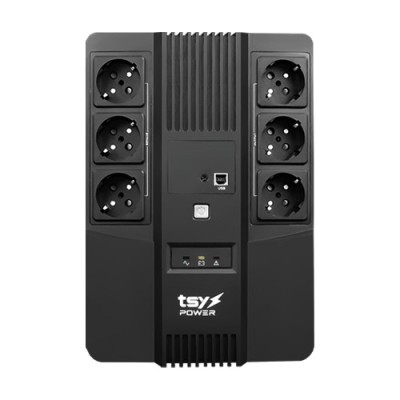 UPS TSY Power, 600VA/360W, LED, line interactive, 6 x Schuko TSY-D-0K6-LED foto