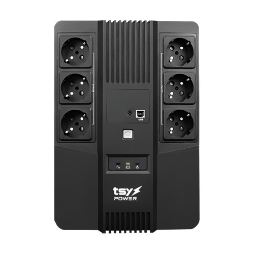 UPS TSY Power, 600VA/360W, LED, line interactive, 6 x Schuko TSY-D-0K6-LED