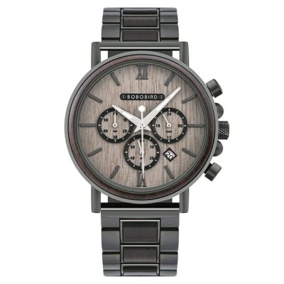 Ceas barbati Bobo Bird Din lemn Quartz Analog Cronograf Afisare data Casual Business foto