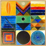 Forme geometrice abstracte, Tablouri pictate Forme geometrice multicolore, Istorice, Ulei, Cubism