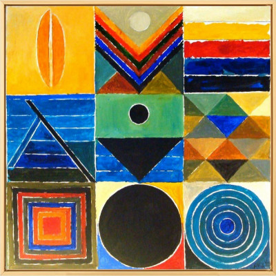 Forme geometrice abstracte, Tablouri pictate Forme geometrice multicolore foto