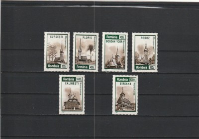 ROMANIA 1997 LP 1430 BISERICI DIN LEMN DIN MARAMURES SERIE MNH NESTAMPILATA foto