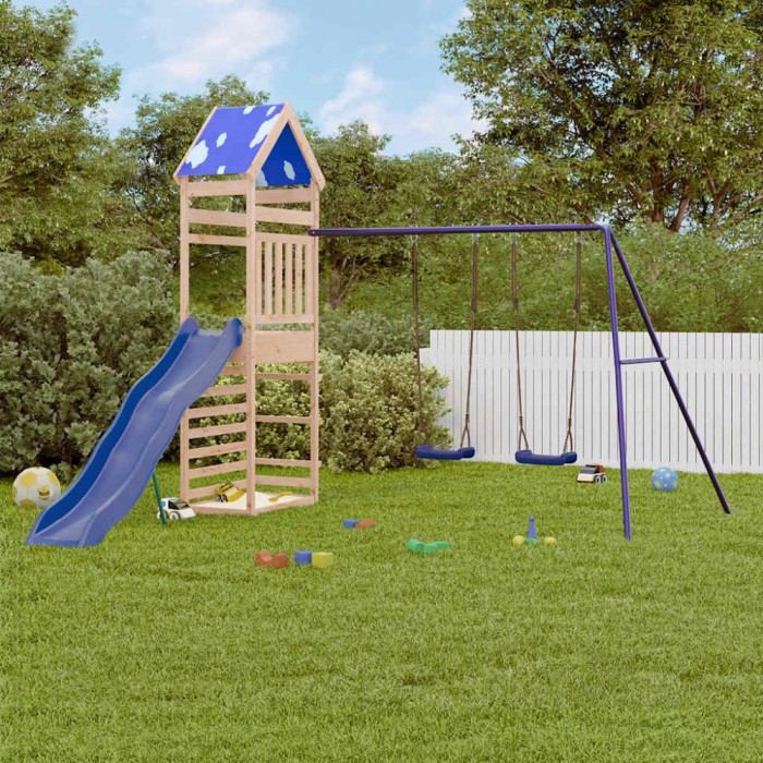 Set de joacă pentru exterior, lemn masiv de pin
