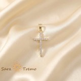 Cumpara ieftin Cruce fina eleganta 3 cm cu cristale zirconia , Stralucire si rafinament