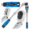 Cheie cu clichet cu cap flexibil si maner telescopic, 3 / 8&quot;, 285-375 mm, 72 T, Cr-V, Geko G10129