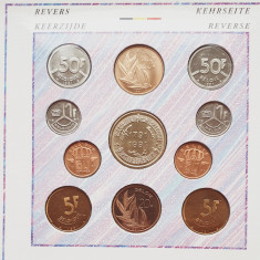 M01 Belgia set monetarie 10 monede 1991 50 centimes 1, 5, 20, 50 Francs