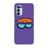 Husa compatibila cu Oppo A55, Viceversa, model Dexter Glasses, Silicon, TPU, Transparent, Carcasa