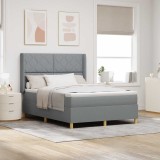 VidaXL Pat cu arcuri cu saltea Gri deschis 140 x 200 cm țesătură