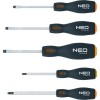 Set Surubelnite Impact NEO TOOLS 04-240, 5 buc, Otel S2, V&acirc;rf Magnetic, PH1, PH2, 5.5, 6.5, 8 mm