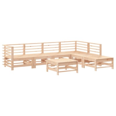 Set mobilier de gradina, 7 piese, lemn masiv de pin foto