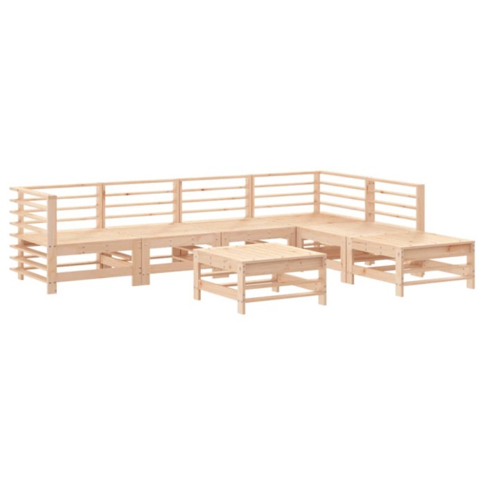 Set mobilier de gradina, 7 piese, lemn masiv de pin