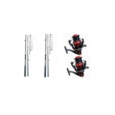 Set pescuit feeder cu 2 Lansete 3,60m 60/120gr si 2 Mulinete Top Feeder 5000