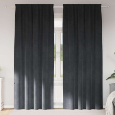 vidaXL Perdele cu perdele 2 pcs Gri deschis 140 x 260 cm Catifea