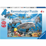 Cumpara ieftin Puzzle Delfini Zambitori, 60 Piese, Ravensburger