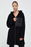 Dkny geaca femei, culoarea negru, de tranzitie, oversize