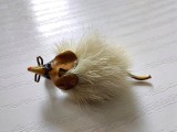 # Broșă vintage șoricel cu blăniță naturală și metal arămiu - de colecție, 4.5cm