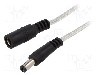 Cablu alimentare DC, DC 5,5/2,1 mufa, DC 5,5/2,1 soclu, transparent, 5m, BQ CABLE - DC.EXT.8200.0500