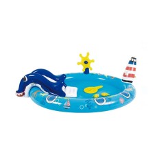 Piscina pentru copii model Naval Tobogan si Fantana Arteziana, 2.03 x1.52x 0.64 m