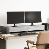 VidaXL Suport monitor cu sertare sonoma gri 100x27x15cm lemn prelucrat