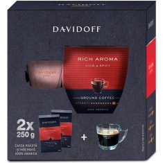 Set Cafea prajita, macinata si vidata Davidoff Caf&amp;eacute; Rich Aroma 2x250g + Cana Espresso 85ml foto