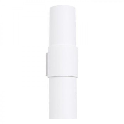 Lampă De Perete Flash Alb Oțel 2 Becuri Geometric Minimalist De Interior. foto