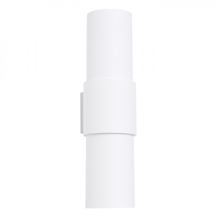 Lampă De Perete Flash Alb Oțel 2 Becuri Geometric Minimalist De Interior.