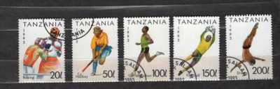 TANZANIA 1993 - SPORT. SERIE DEPARAIATA STAMPILATA, SA29 foto