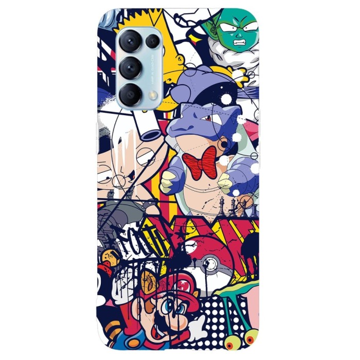 Husa compatibila cu Oppo A12 5G model Graffiti Cartoons, Silicon, TPU, Viceversa