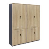 Cumpara ieftin Dulapuri Lotus cu 4 usi in culoarea stejar-gri inchis 160x40x200cm