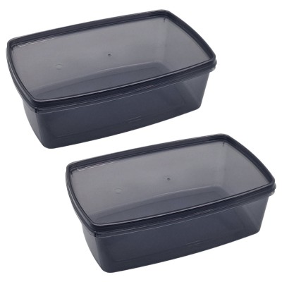 Set 2 Caserola din plastic cu capac, COD-2601550, 2 x 1200 ml, 200 x 130 x 66 mm foto