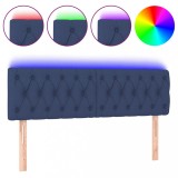 Cumpara ieftin Tablie de pat cu LED, albastru, 144x7x78/88 cm, textil
