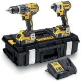 Set 2 scule profesionale pe acumulator DeWALT DCK266P2, 18V, motor fara perii, masina de gaurit DCD796, masina de insurubat cu impact DCF887, 2x acumu