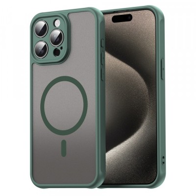 Husa MagSafe pentru Apple iPhone 15 Pro Max, Techsuit, HaloFrost II, Verde foto