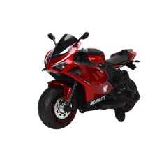 Motocicleta electrica, Kinderauto BDQ888 70W 12V cu roti moi, Bluetooth, culoare Rosu