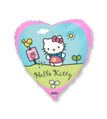Balon folie, model inimioara Hello Kitty, 46 cm foto