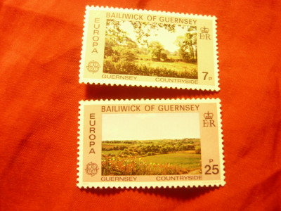 Serie Guernsey 1977 - Europa CEPT - Peisaje , 2 valori foto