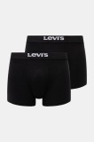 Levi&#039;s boxeri 2-pack bărbați, culoarea negru 37149.0824-005