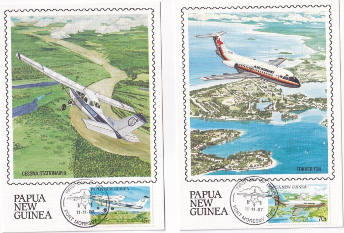 FILATELIE TEMATICA - PLIC PAPUA NOUA GUINEE FCD TEMATICA AVION AVIOANE